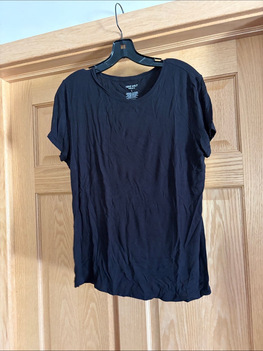 Nine West Black Short Sleeve Crewneck Tee - Classic Black